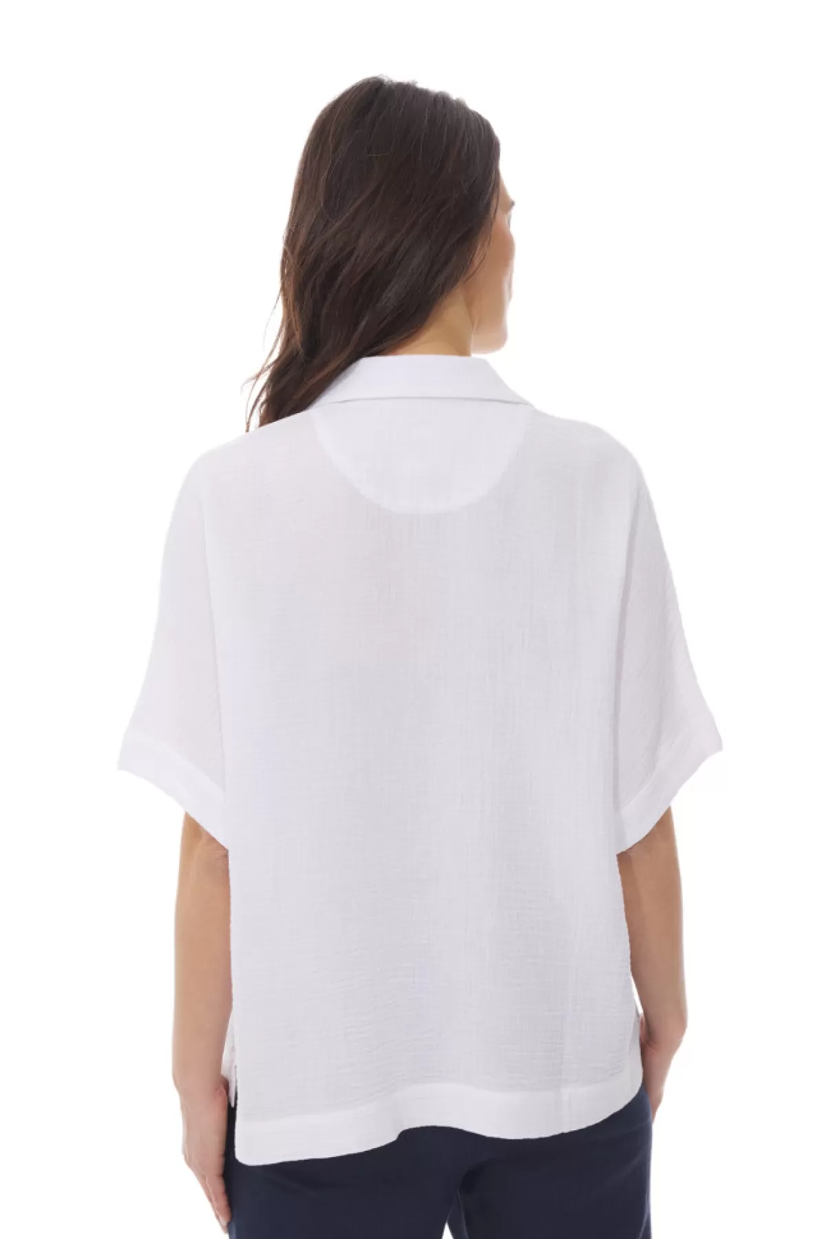 Women Mousqueton Blouse En Gaze De Coton