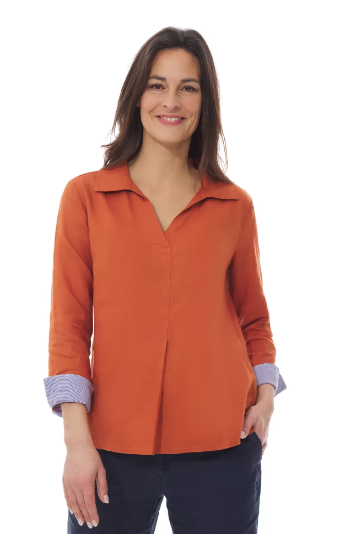 Women Mousqueton Blouse En Lin Croisée