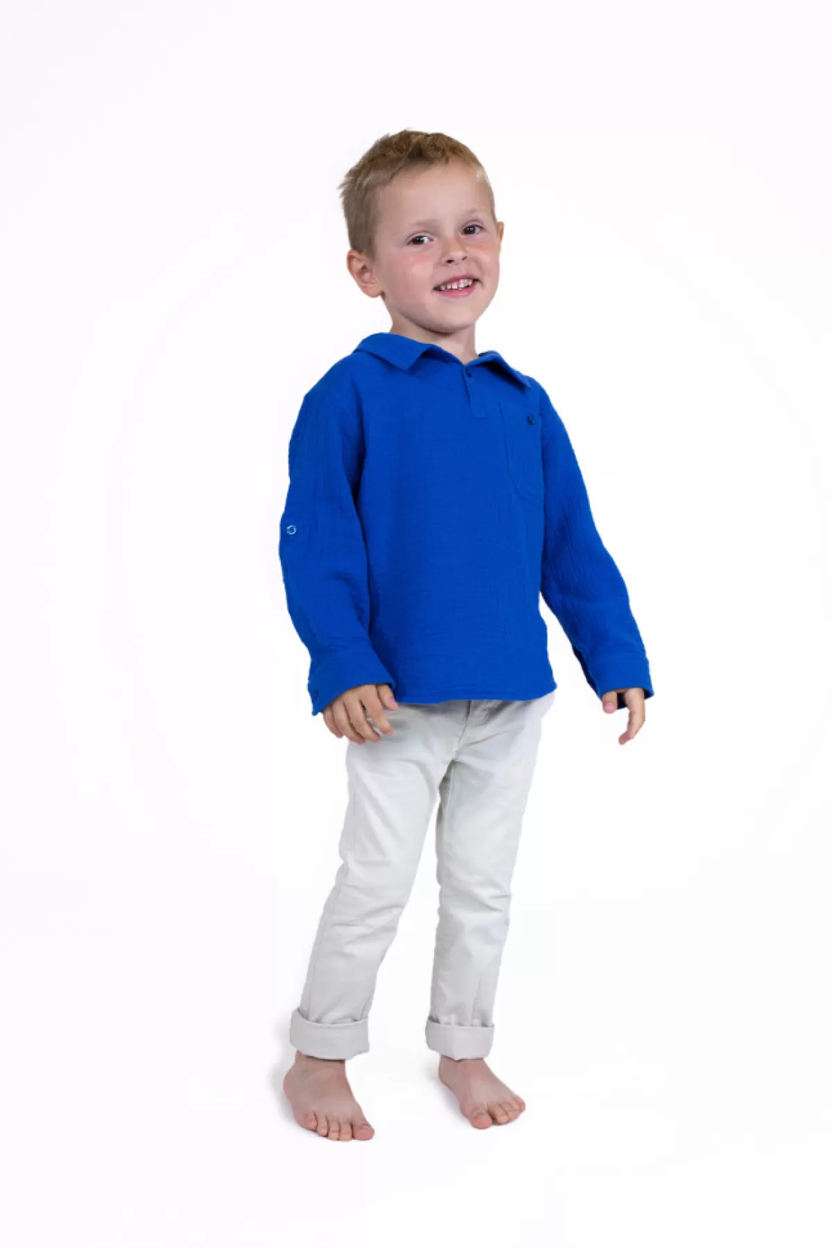 Kids Mousqueton Blouse Enfant En Gaze De Coton