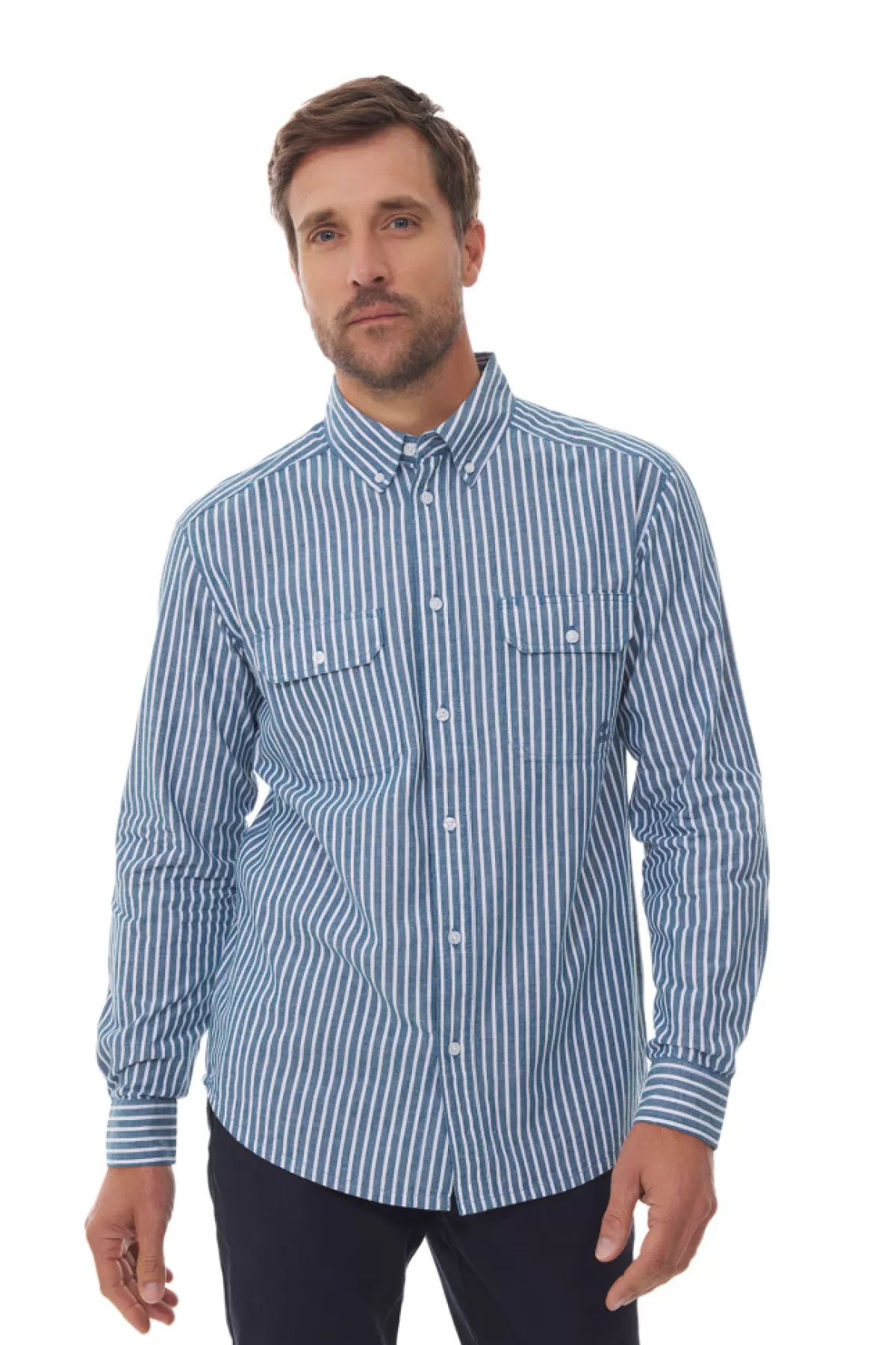 Mousqueton Chemise Rayée En Chambray