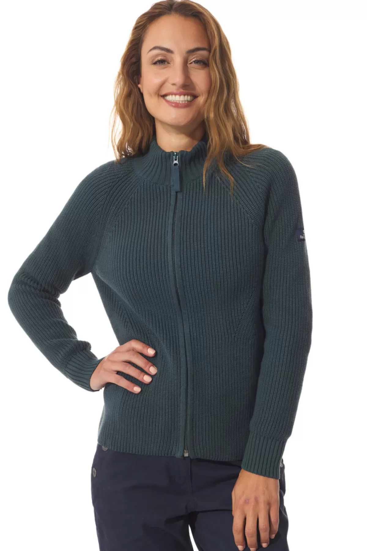 Women Mousqueton Full Zip Fisherman's Cardigan