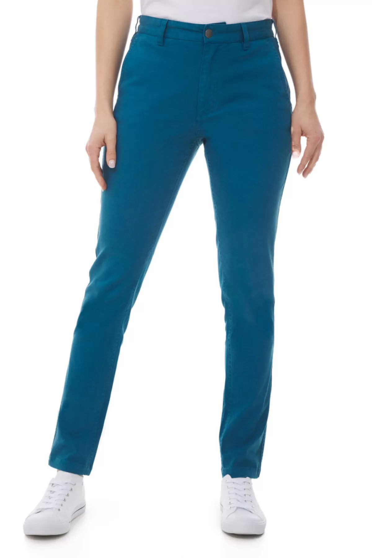 Women Mousqueton Pantalon En Coton Stretch