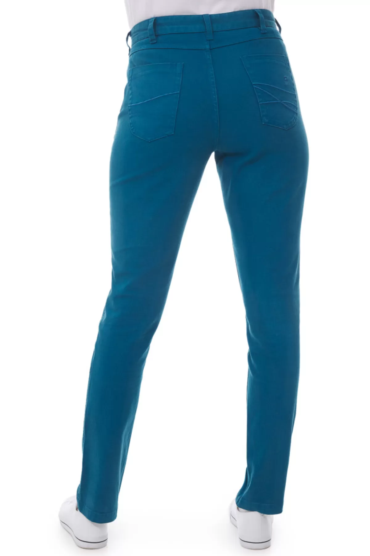 Women Mousqueton Pantalon En Coton Stretch