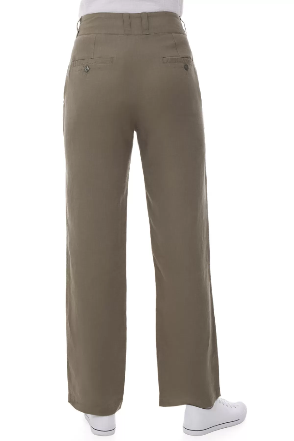 Women Mousqueton Pantalon En Lin