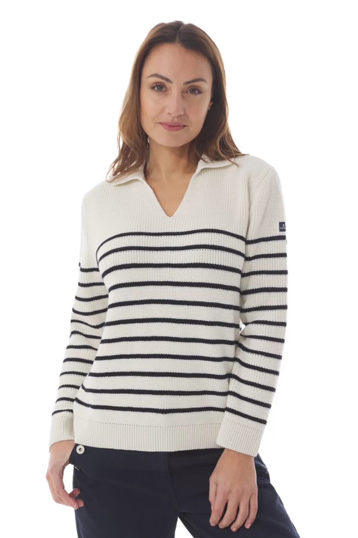 Women Mousqueton Pull Marin Rayé